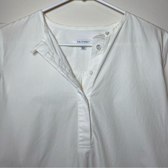 EQUIPMENT Classic Button Down Cufflink Shirt White Sz Small - Picture 2 of 8